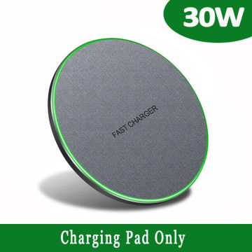 30W Wireless Charger For iPhone 15 14 13 12 11 Pro XS Max Mini XR 8 Induction Fast Wireless Charging Pad For Samsung S23 S22 S21