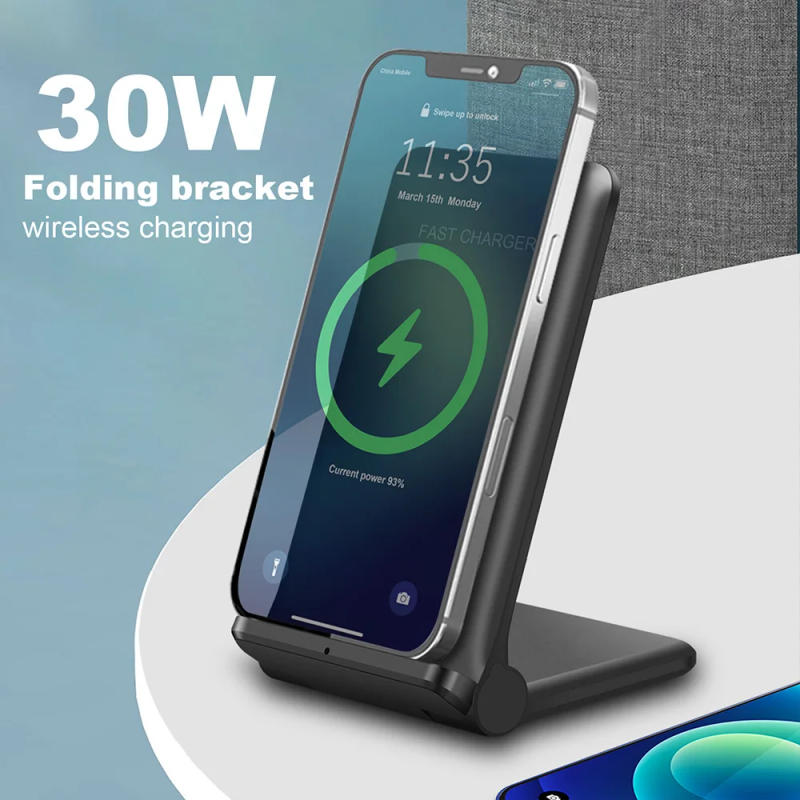 Description Picture 2 of itemFDGAO 30W Wireless Charger Quick Charge Dock For Samsung S23 S22 S21 Fast Charging Stand Pad for iPhone 15 14 13 12 11 Pro XR 8