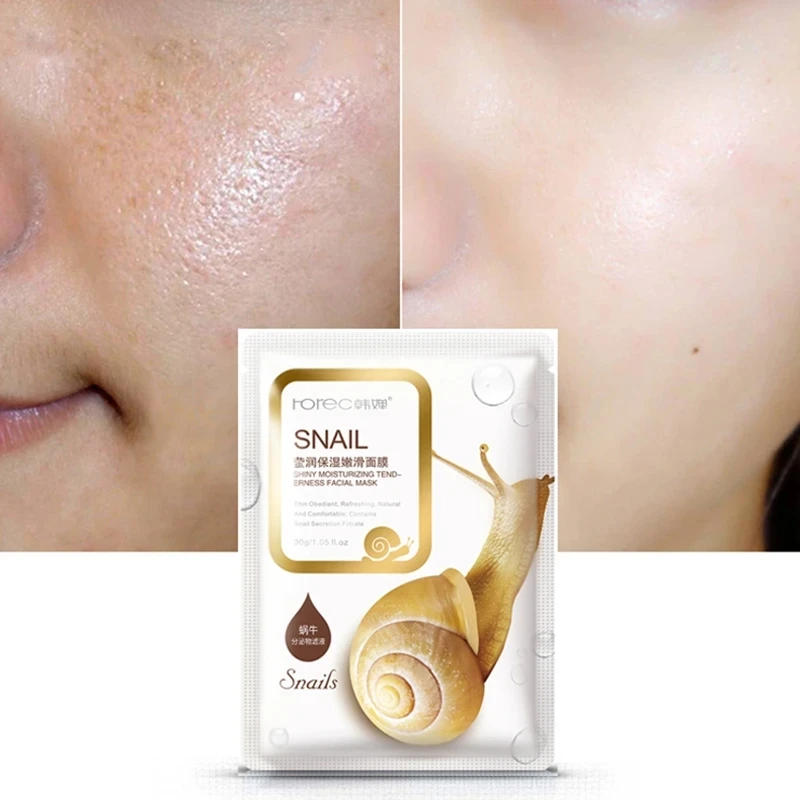 Description Picture 3 of item10pcs/Lot Snail Essence Facial Mask Skin Care Face Mask Whitening Hydrating Moisturizing Mask Korean Tender Skin And Soft Skin