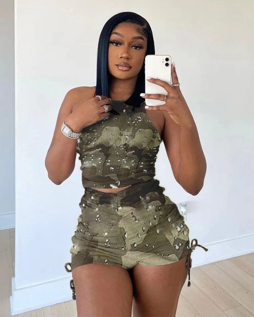 Summer Women Camouflage Print Set