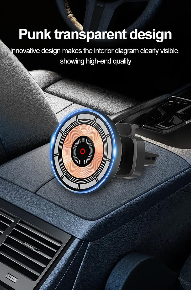 Description Picture 6 of item30W Magnetic Car Wireless Charger Air Vent Car Phone Holder Stand for iPhone 14 13 12 Pro Max Car Mount Fast Charging Station