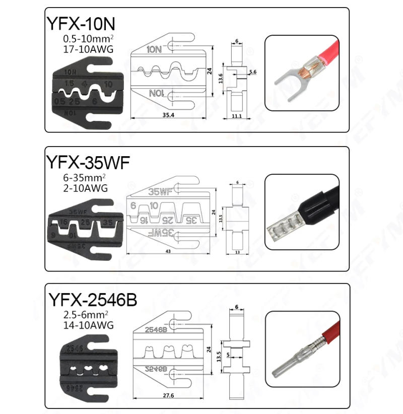 Description Picture 3 of itemYFX quick replacement of jaw Crimping pliers for 236mm pliers plug spring and crimping cap terminals high hardness jaw tool