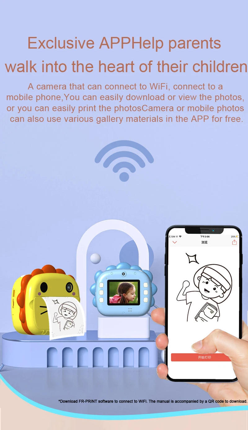 Description Picture 5 of itemChildren's Instant Printing Camera Thermal Printer Mini Children's Digital Camera 1080p HD Video Camera For Boys Birthday Gift