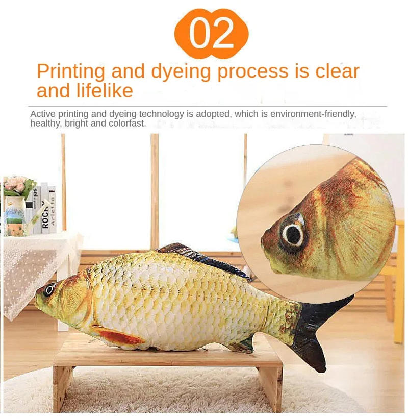 Description Picture 4 of itemCat Fish Toy Scratcher Interactive Simulation Hi Relaxation Puppet Pussy Pet Supplies Stuffed Playing