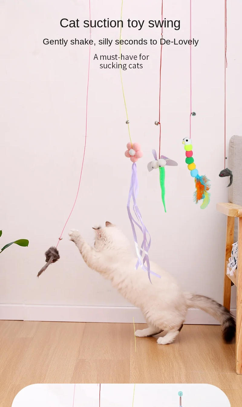 Description Picture 2 of itemCat Toy Swing Sticky Disc Elastic Hanging Door Teasing Cat Rope Long Rope Teasing Cat Cat Toy Cat Accessories Pet Kitten Toy