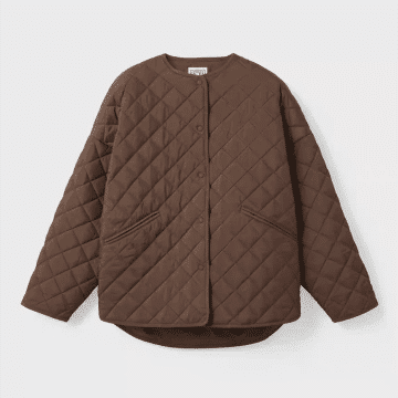 Totem*e Women's Coat 2023 Winter new diamond texture button design loose round neck cotton Jacket Coat