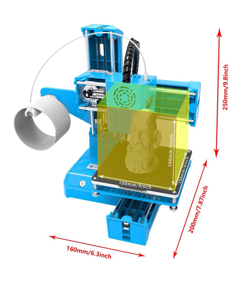Description Picture 4 of itemSADIJPR Mini 3D Printer Self Developed Modeling 3D Printer Children Printer For Easyware TPU PLA Filament 1.75mm One Key Print