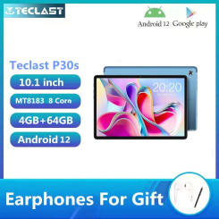 Teclast P30S Tablet 10.1 Inch 1280x800 IPS Android 12 4GB RAM 64GB ROM MT8183 8 cores GPS Type-C 6000mah Metal