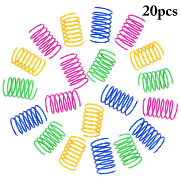 NEW 20Pcs Cat Spring Toy Plastic Colorful Coil Spiral Springs Pet Action Wide Durable Interactive Toys muelle gato Pet Favor Toy