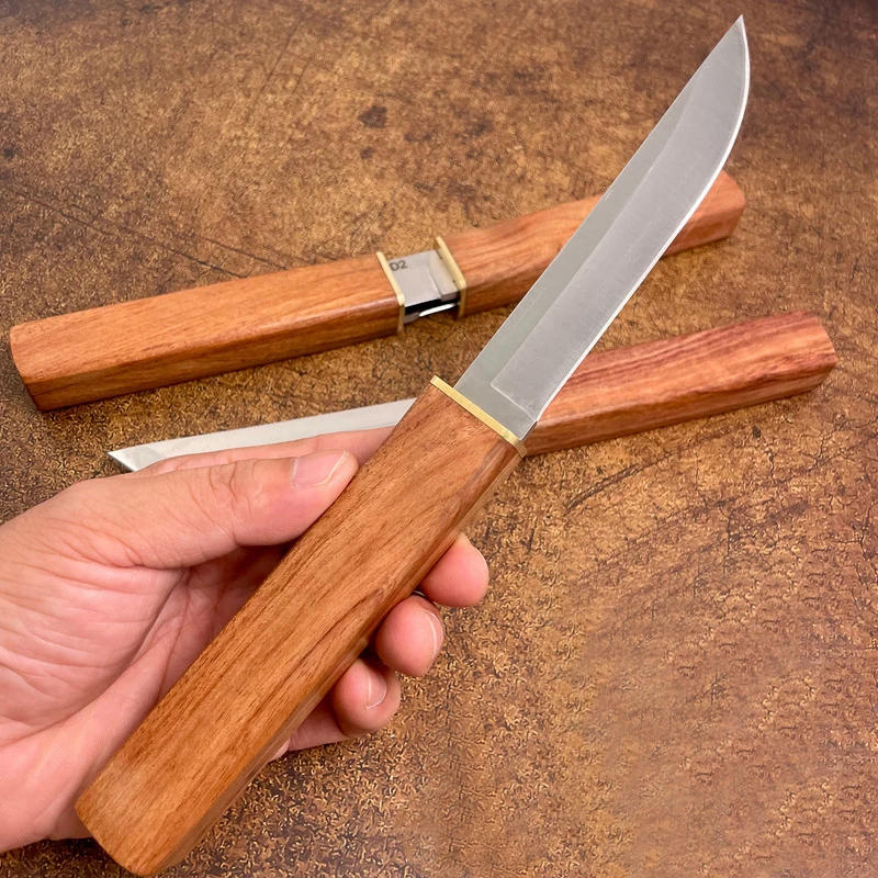 Description Picture 4 of itemNew style D2 steel son mother 2-in-1 double knife high hardness sharp knife outdoor portable multi camping survival knife