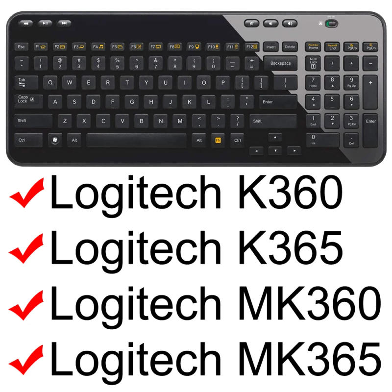 Description Picture 2 of itemK360 Keyboard Cover for Logitech K360 K365 MK360 MK365 for Logi Wireless Protective Protector Skin Case Clear Silicone