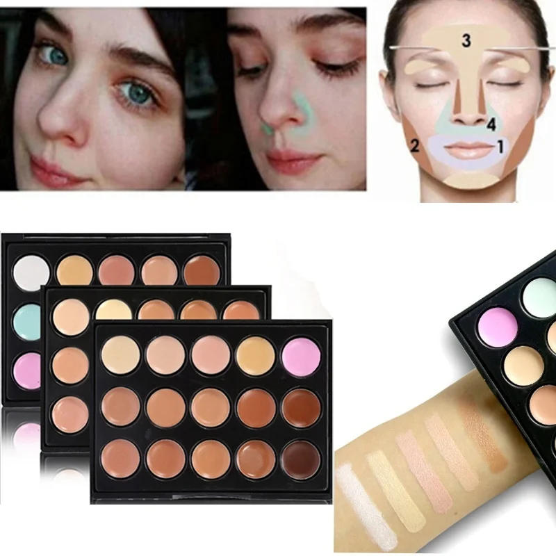 Description Picture 6 of itemMakeup Color Corrector Facial Concealer Palette Full Cover Corretive Long Lasting Face Contouring Cosmetic Cream 15 Colors