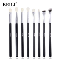 BEILI Professional 6/8pcs Classic Natural Eye Makeup Brushes Set Eyeshadow Eyebrow Blending Smokey Black Beauty Make up Brushes