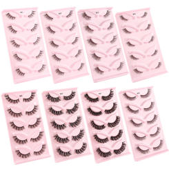 Cat Eye Lashes Fluffy Mink Lashes Reusable Thick Faux False Eyelashes Natural Eyelashes Extention Makeup Lashes Reusable Tools