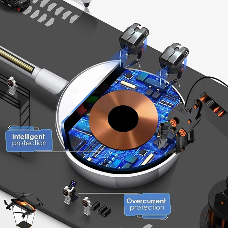 Description Picture 6 of item2 IN 1 Type C Portable Magnetic Wireless Charger For Apple iWatch 8 7 6 5 For iPhone 11 14 Pro Max USB-C Cable Phone Fast Charge