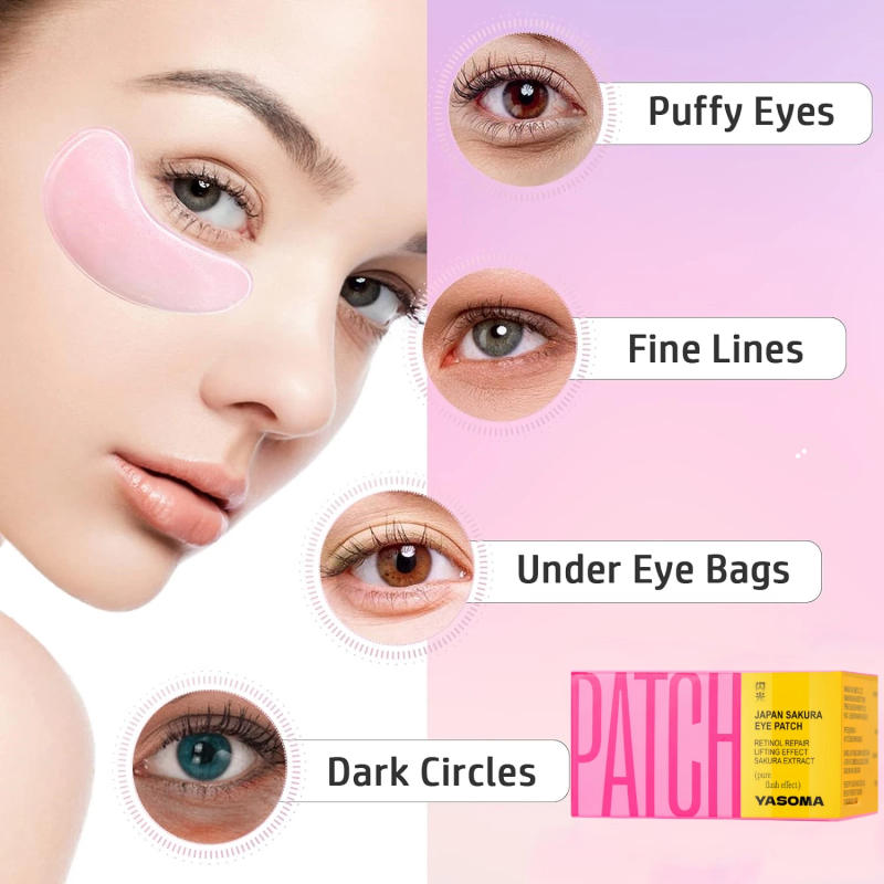 Description Picture 2 of itemYASOMA Japan Sakura Eye Patch Retinol Repair Lifting Effect Sakura Extract Eye Mask Moisturizing Dark Circles Skin Care Products
