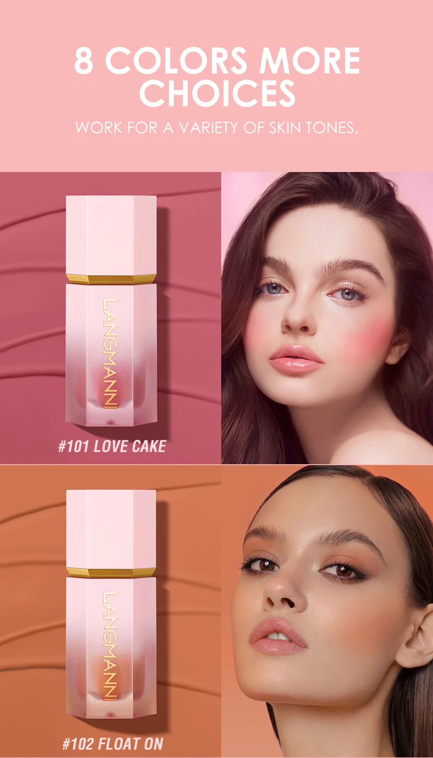 Description Picture 6 of itemLiquid Blush Cheek Tint Sponge Waterproof Long Lasting Blusher Rouge Pigmented Face Makeup Cosmetic