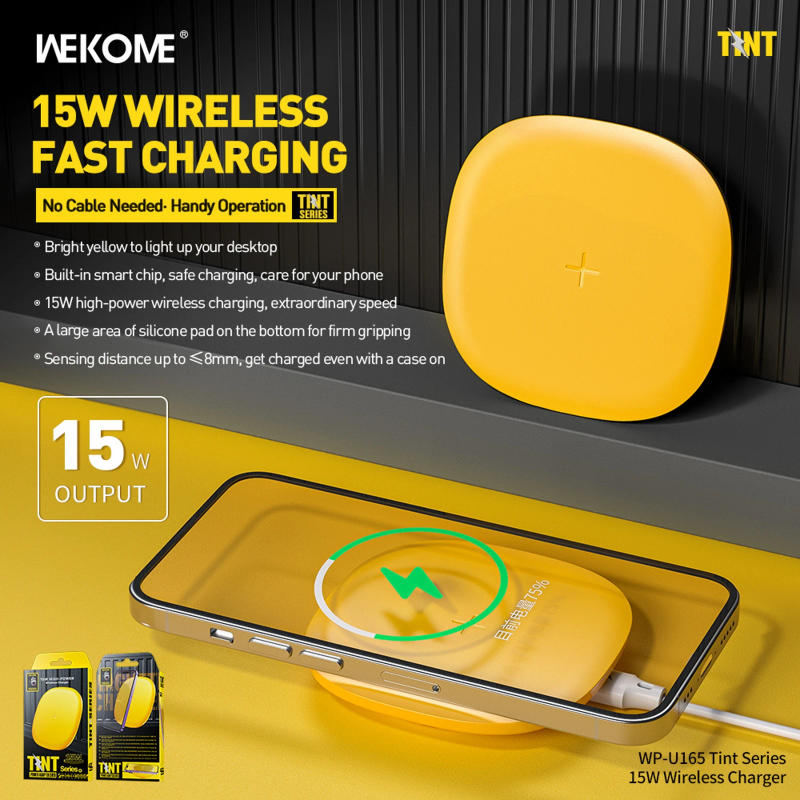 Description Picture 2 of itemWEKOME 15W Wireless Charger Pad Type C Fast Charging Adapter Quick Charge QC 2.0 3.0 For iPhone15 Samsung S22 Pixel LG Airpods