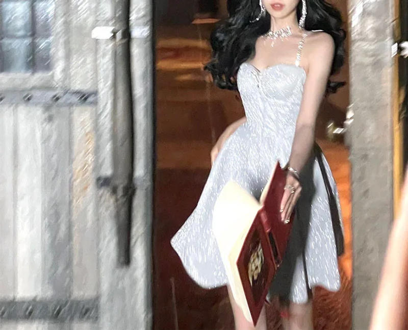 Description Picture 4 of itemElegant Dresses for Women Sleeveless Streetwear Korean Fashion Dress Print Midi Zipper 2023 New Spring Summer Dress