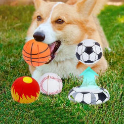 Interactive Dog Toy Ball Flying Saucer Ball Dog Throwing Flying Disc Pet Toys for Dogs Puppy Outdoor Training Games Pet Supplies