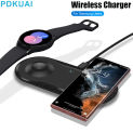 25W 2 in 1 Wireless Charger Pad for Samsung Galaxy Flip Fold 4 S22 Ultra S21 S20 S10 Watch 5 Pro 4 3 Active 2 Buds Fast Charging