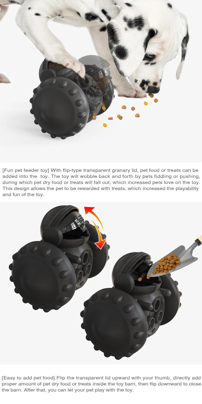 Description Picture 5 of itemPawPartner Dog Tumbler Interactive Toys Increases Pet IQ Slow Feeder Labrador French Bulldog Swing Training Food Dispenser