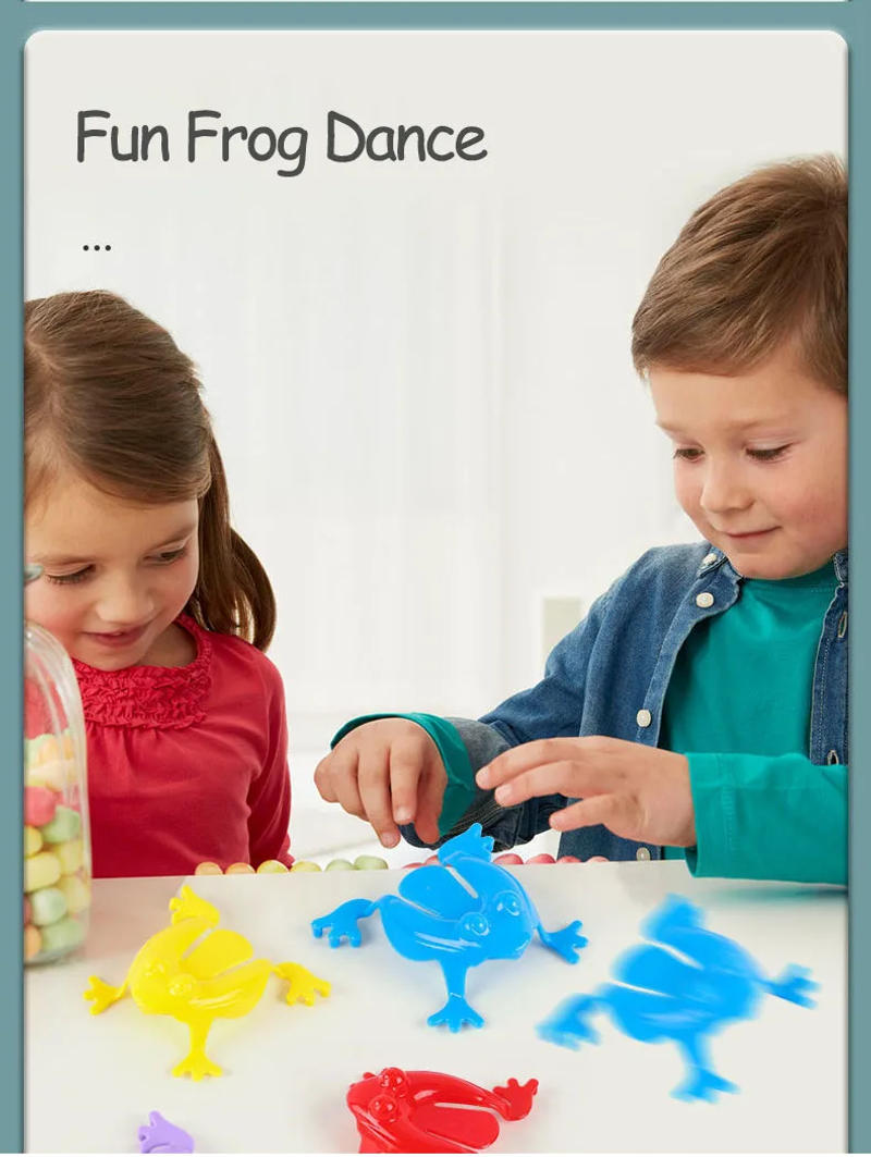 Description Picture 3 of item12 Pieces Frogs Bounce Fidget Jumping Leap Toys Child Animals Cute Crab Pot Storage Assorted Colors Children Birthday Gift