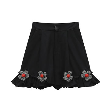 Yitimuceng Tie Flowers Shorts for Women Summer 2023 Mew Korean Fashion Casual Shorts Hgih Waisted A Line Wide Leg Y2k Shorts