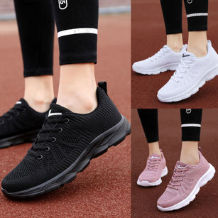 Casual Women Lace-up Sports Running Shoes Anti Skid Breathable Mesh Sneakers