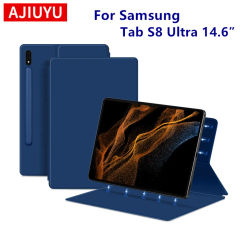 AJIUYU Magnetic Case For Samsung Tab S8 Ultra 14.6 inch Smart Cover Tablet S7 FE Plus 12.4 11 S8ultra X900 X906 S8u Pen Slot PU