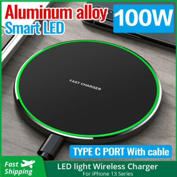 100W Wireless Charger USB C Fast Charging Pad Quick Charge QC 3.0 For iPhone 14 13 12 11 XS XR X 8 Samsung S22 S21 S20 S9 S10 S8