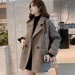 Luxury High-end Tweed Blazer Women Spring Autumn Suit Long Sleeve Jacket Korean Fashion Coat Casual Loose Tops Blazers