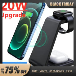 20W 3 in 1 Wireless Charger Stand Fast Charging Dock Station for iPhone 14 13 12 11 Pro Max Apple Watch 8 7 6 IWatch Airpods Pro