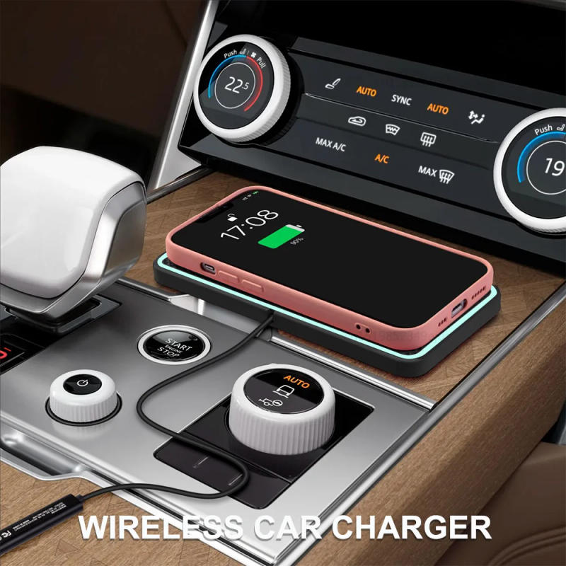 Description Picture 2 of itemCar Wireless Charger Qi Fast Charging Pad For iPhone 14 13 Pro Max Samsung Iconic Brand Cell Phone Anti-slip Vehicle Induction Charger