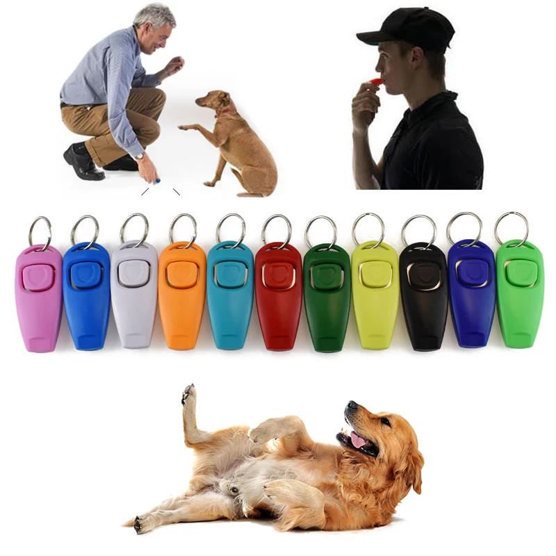 Description Picture 4 of itemHot Sale!Combo Dog Clicker & Whistle - Training,Pet Trainer Click Puppy With Guide,With Key Ring Pet Equipment Pet Supplie