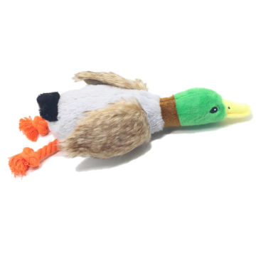 Dog Chew Toys Cute Plush Duck Sound Toy Stuffed Squeaky Animal Squeak Dog Toy Cleaning Tooth Dog Chew Rope Toys Dog Supplies