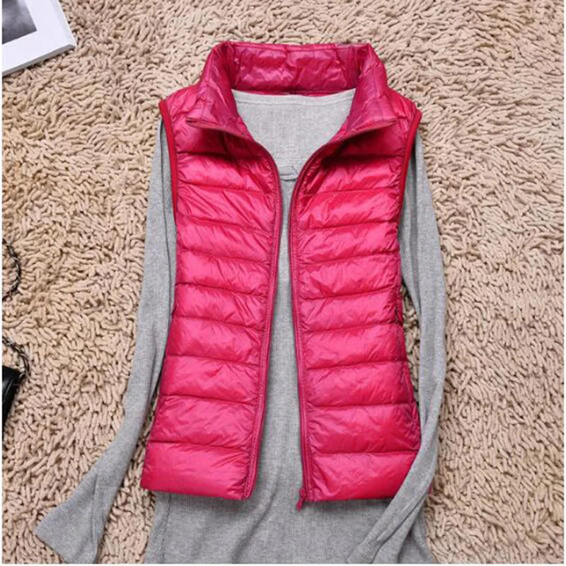 Description Picture 5 of itemNew Spring Autumn Women Ultra Light Down Vest White Duck Down Coat Parka Ladies Sleeveless Waistcoat Plus Size 4XL
