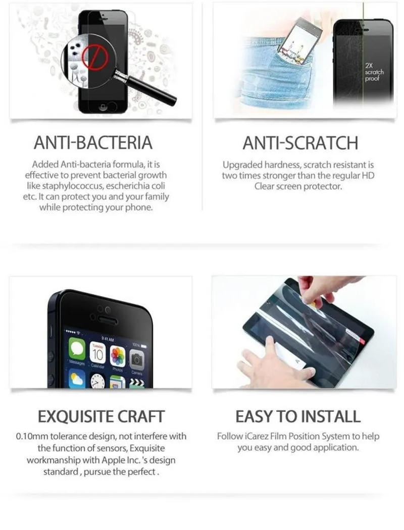 Description Picture 6 of item2PCS temperd glass screen protector for iPad 10.2 2020 2019 2021 7th 8th 9th generation 9H 2.5D tablet screen protective film