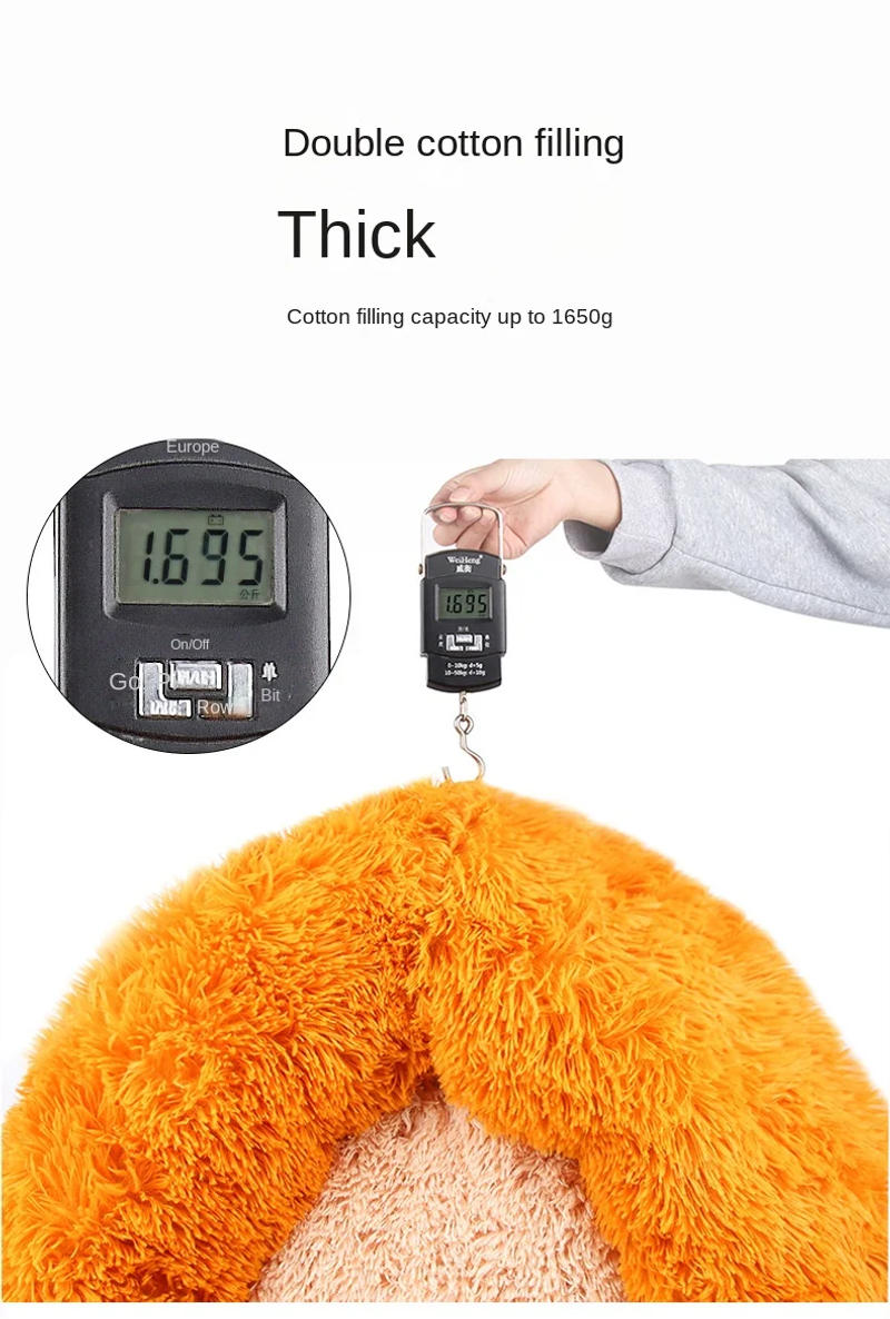 Description Picture 6 of itemNew Long Plush Pet Nest Winter Round Cat Nest Dog Nest Warm Contrast Color Pet Mat Pet Bed