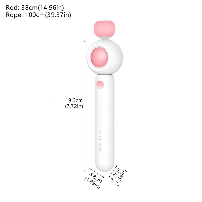 Description Picture 6 of itemCat Toys Cat Teaser Stick Freely Retractable and Replaceable Feather Toy Head Small and Flexible Cats Mint Pet Supplies