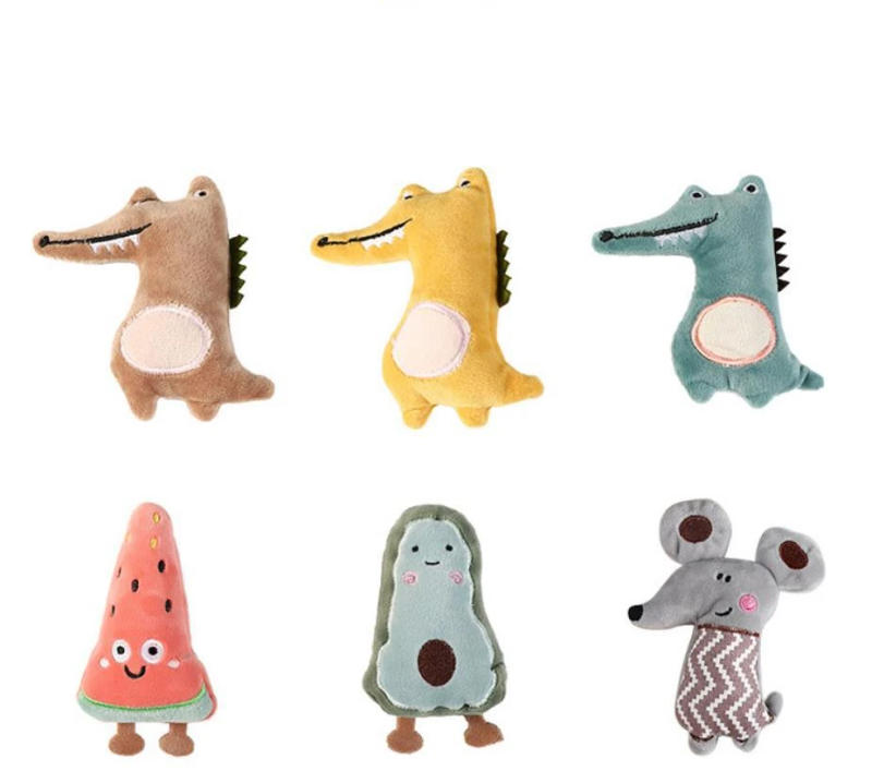 Description Picture 5 of itemCute Kawaii Pets Dog Throw Toys Cartoon Animal Shaped Small Medium Dogs Squeaker Chew Training Toy Children Gift