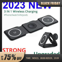 3 In 1 Magnetic Wireless Charger Pad Stand Foldable for iPhone 14 13 12 11 X Apple Watch AirPods 15W Fast Charging Dock Station