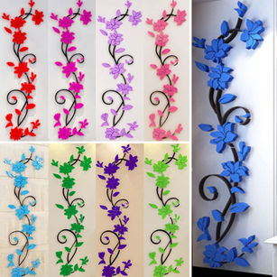 3D Romantic Rose Flower Wall Stickers Removable PVC Home Decal Room Decoration
