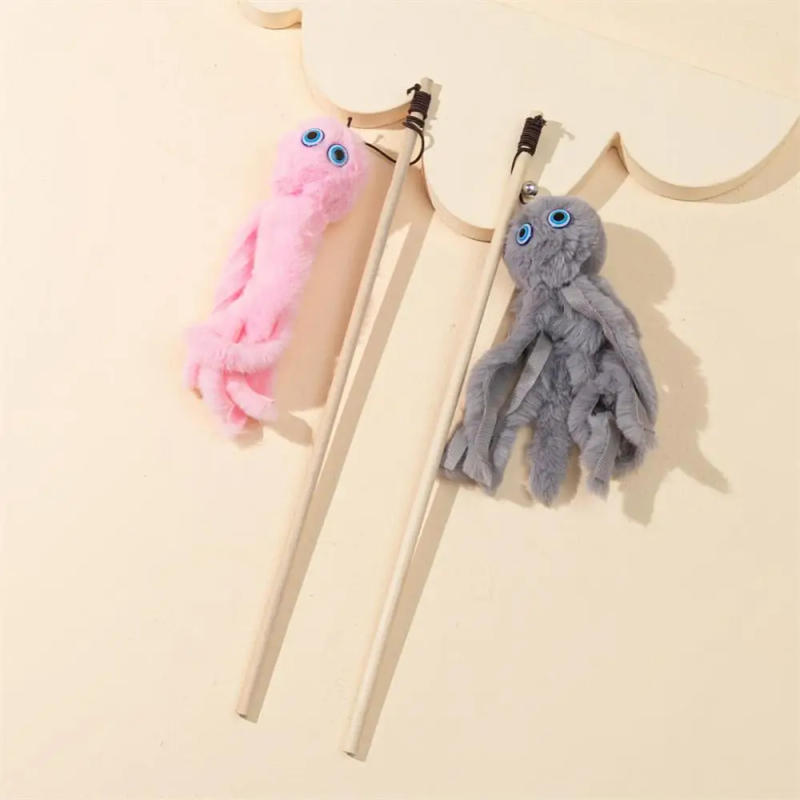 Description Picture 4 of itemOctopus Plush Cat Stick Funny Pet Cat Toys Interactive Playing Toy For Cats Teaser Kitten Rod Wand Pet Accessories