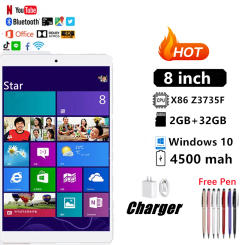 Tablet PC 8 INCH Windows 10 HD 2GDDR3L RAM 32GROM CPU Z3735F WIFI Quad Core Dual Cameras Office Work