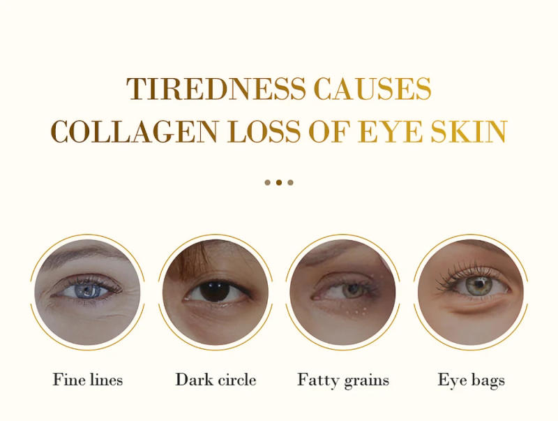 Description Picture 3 of itemSkincare Products 24K Gold Hyaluronic Acid Eye Mask Remove Dark Eye Circles Collagen Eye Patches Korean Face Care Product