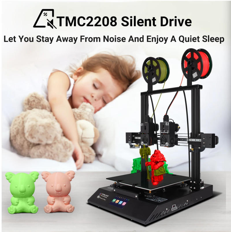 Description Picture 4 of itemTENLOG Hands 2 Pro Independent Dual Extruder 3D Printer,300 Degree high Temperature,Upgrade Borosilicate Glass Bed With TMC2208