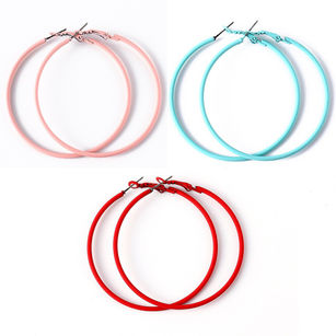 Creative Big Circle Charm Hoop Earrings Candy Color Women Party Jewelry Gifts