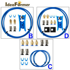 IdeaFormer 3D Printer Accessories PFA PTFE Tubing 1M Tube Quick Fitting Cutter Pneumatic Fitting Push For1.75mm Filament Nozzles