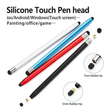 Metal replaceable silicone tip stylus pen touch pencil stylus for iPad and iPhone tablet